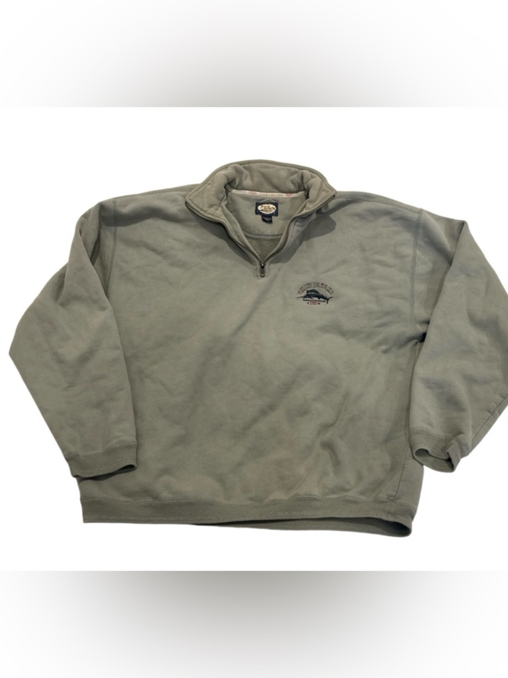 Vintage Tommy Bahama 1/4 Zip Pullover Sweatshirt - Sage Green Marlin L